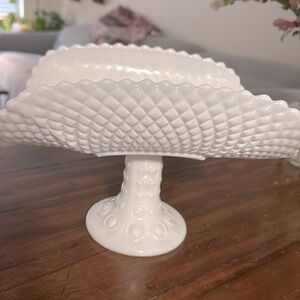 milk glass fruit holder